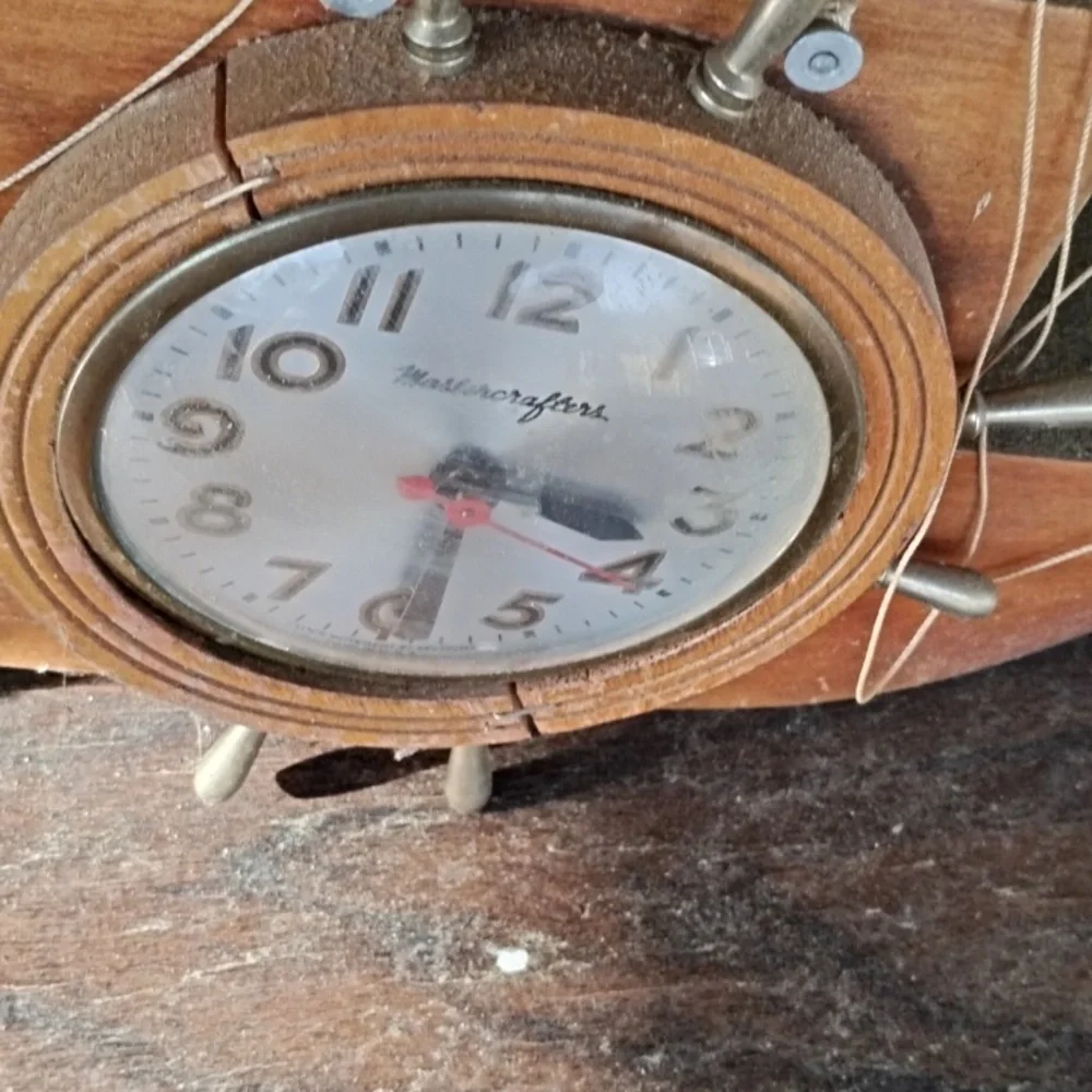 Vintage Nautical Wall Clock with Brown Accents